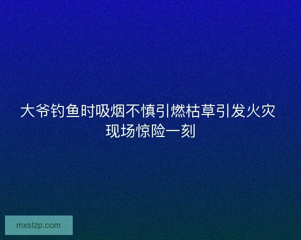 大爷钓鱼时吸烟不慎引燃枯草引发火灾 现场惊险一刻